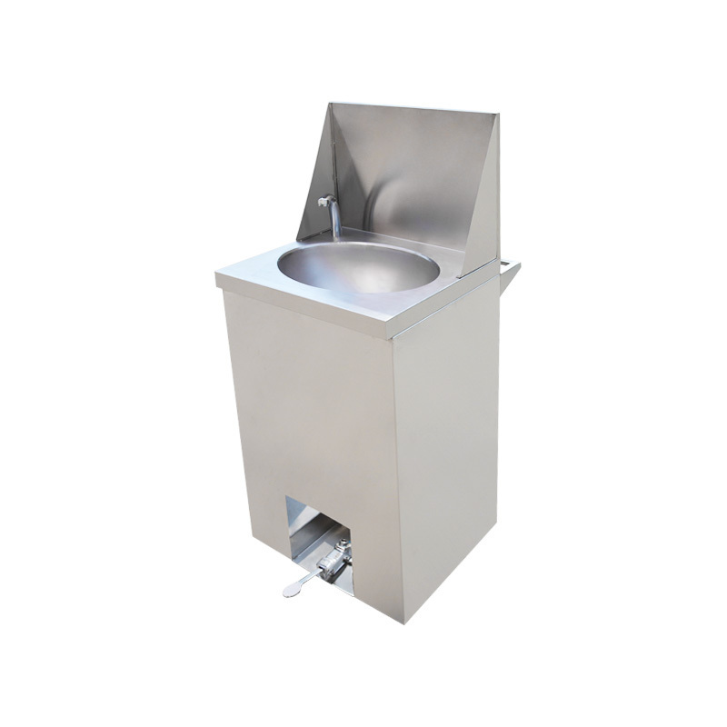 Freestanding Stainless Steel Wash Hand Basin Hotel & Restaurant Foot Operated Hand Sink