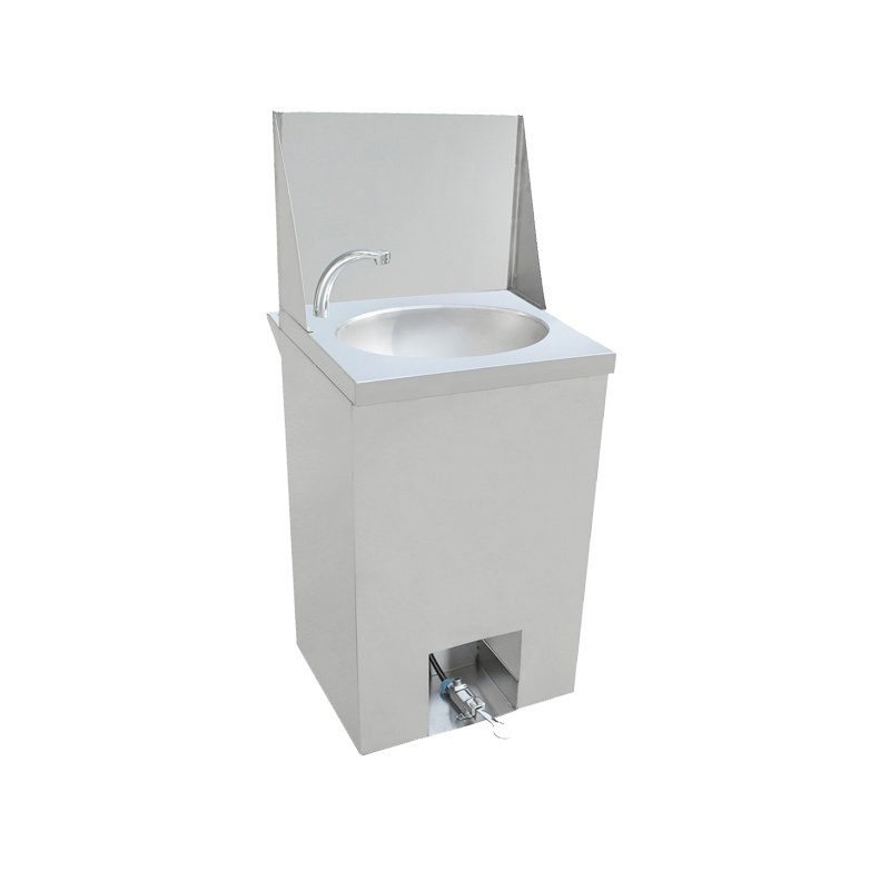 Freestanding Stainless Steel Wash Hand Basin Hotel & Restaurant Foot Operated Hand Sink