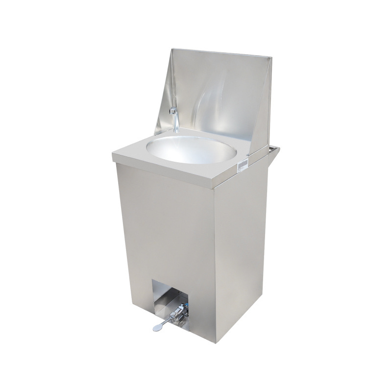 Freestanding Stainless Steel Wash Hand Basin Hotel & Restaurant Foot Operated Hand Sink