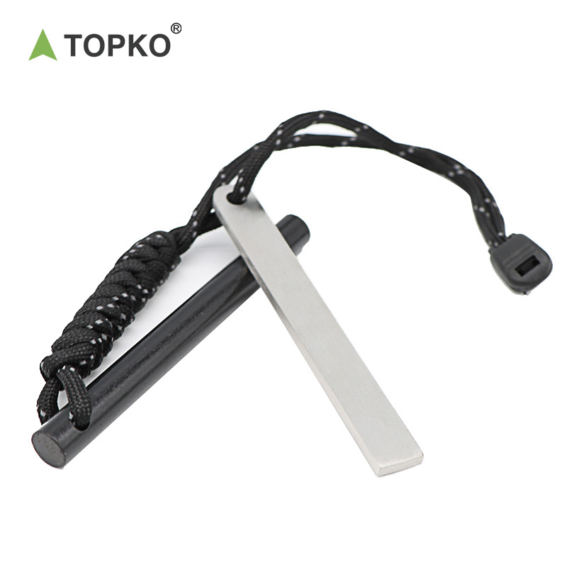 TOPKO Fire Starter Flint Fire Survival Lighter for Your Camping Hiking and Backpacking Gear Firesteel Camping Hiking Lighter