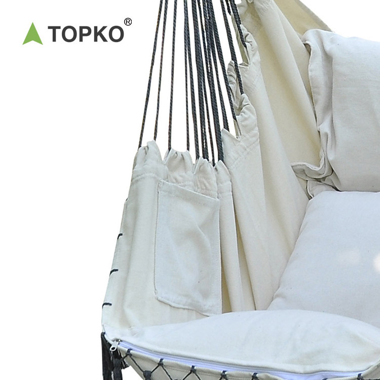 TOPKO Indoor Bedroom Rocking Chair Tassel Hanging Chair  Outdoor Adult Child Relaxation Hammock Camping Chair