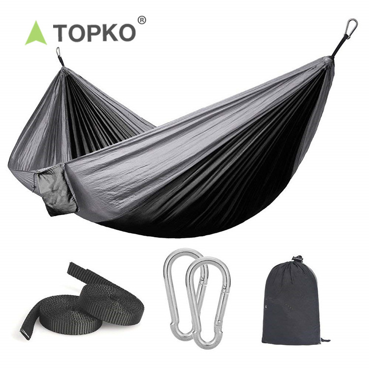 TOPKO High Quality OEM ODM Portable  Nylon Fabric High Load Capacity Outdoor Camping Hammock