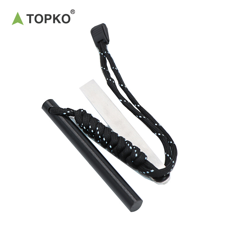 TOPKO Fire Starter Flint Fire Survival Lighter for Your Camping Hiking and Backpacking Gear Firesteel Camping Hiking Lighter