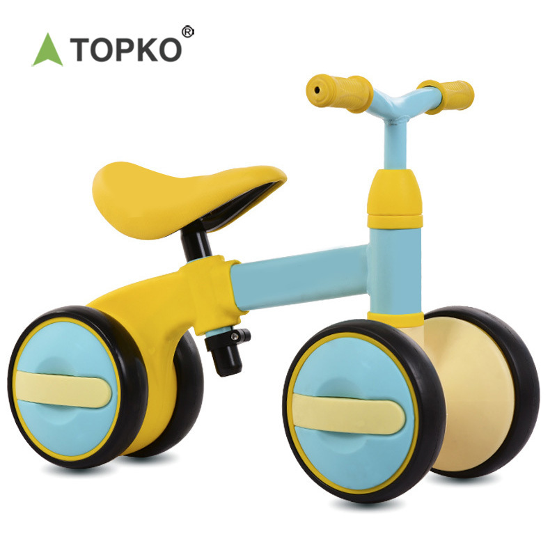 TOPKO four wheel baby balance bike without pedal toddler adjust height mini balance bike