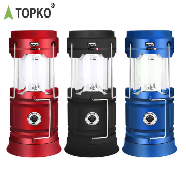 TOPKO New Fashion Colorful LED USB Chargeable Outdoor Portable camping lantern camping light