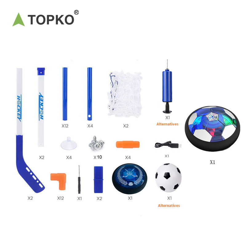 TOPKO Hover Hockey Set Toys for Children Kids Game with 2 Goals and Led Lights Indoor Hover Soccer Ball Ice hockey toy set