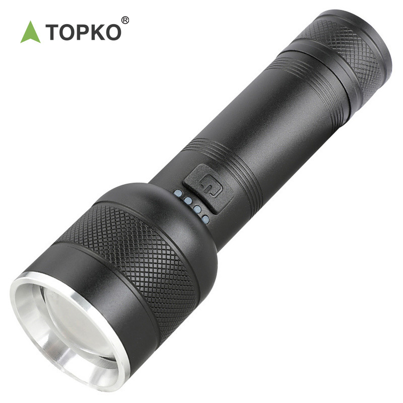 Topko Portable Flashlight Self-Defense Torch Light for Hunting Hiking Multifunctional Flashlight Emergency Camping Flashlight