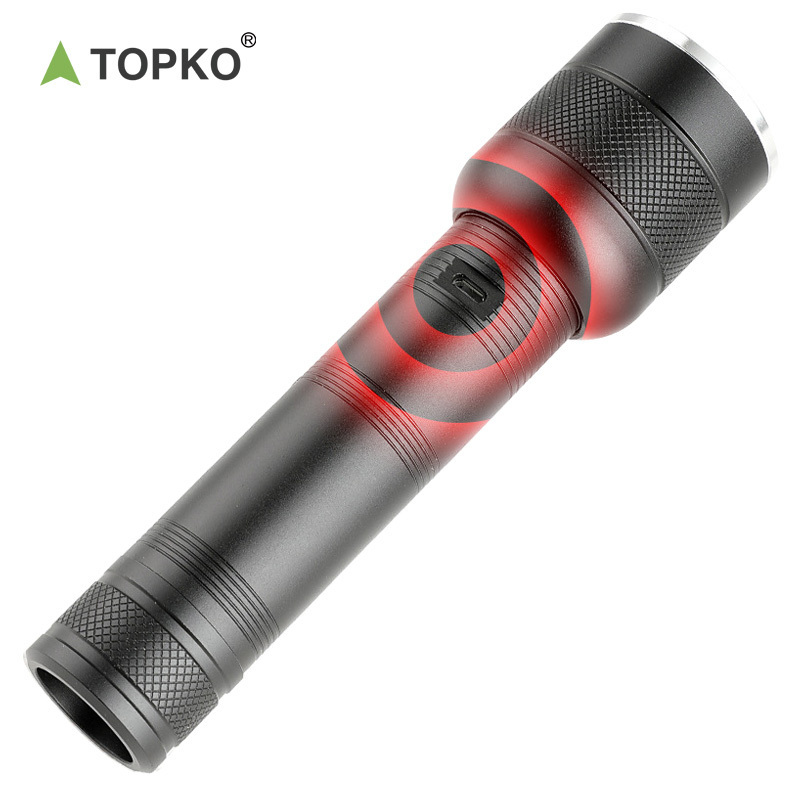 Topko Portable Flashlight Self-Defense Torch Light for Hunting Hiking Multifunctional Flashlight Emergency Camping Flashlight