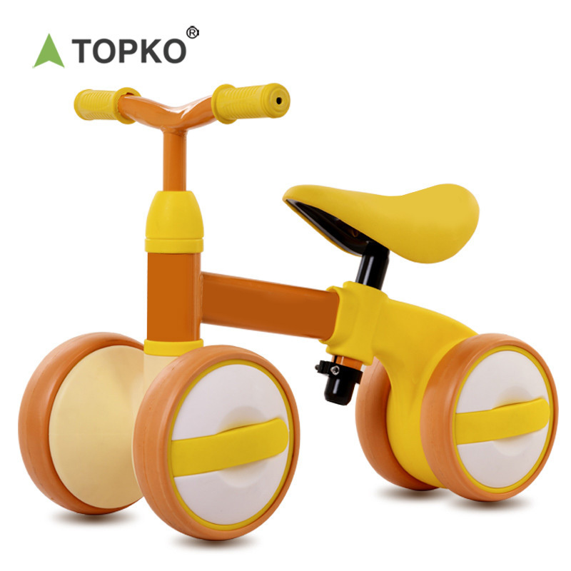 TOPKO four wheel baby balance bike without pedal toddler adjust height mini balance bike