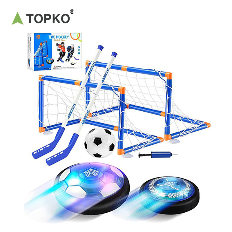 TOPKO Hover Hockey Set Toys for Children Kids Game with 2 Goals and Led Lights Indoor Hover Soccer Ball Ice hockey toy set