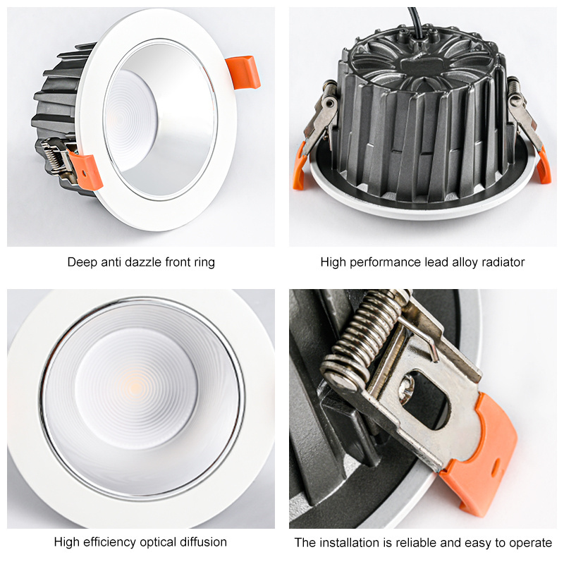 Commercial lighting 40 watt led downlight led downlight components high power spotlight round ceiling recessed spot light