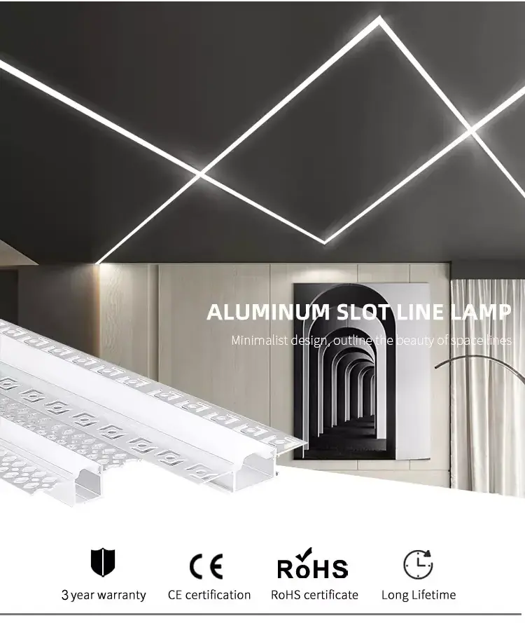 For Ceiling Light Bar Lighting Led Light Bar Channel Extruded Recessed Gypsum Aluminium Led Profile