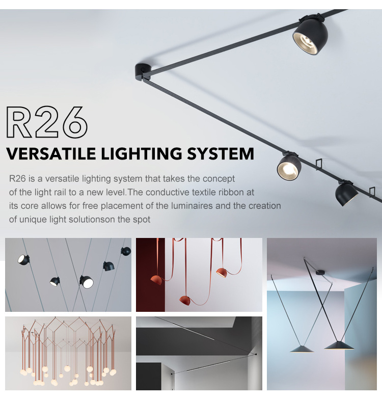 New Product Conductive Textile Strapless Adjustable Linear Dc 24v Light Rail System Led Pendant Light