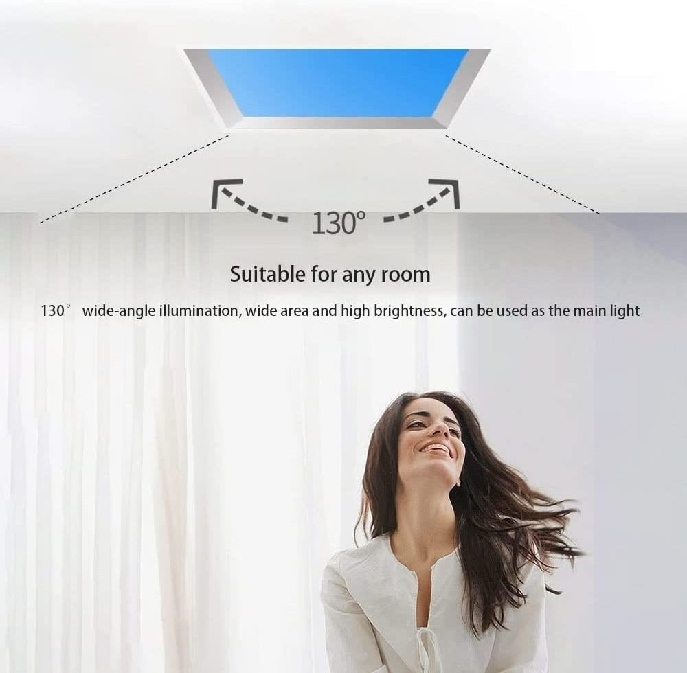 Artificial Carbon Solar 100w Square Led Light Blue Sky Ceiling Skylight For Indoor House Lighting