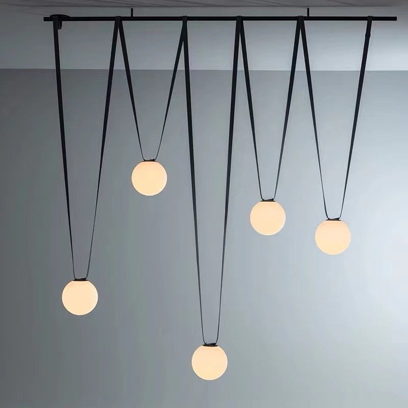 Modern Minimalism Decoration Customized Hanging Chandelier Restaurant Bar Office Wired Chandelier Designer Belt Pendant Light