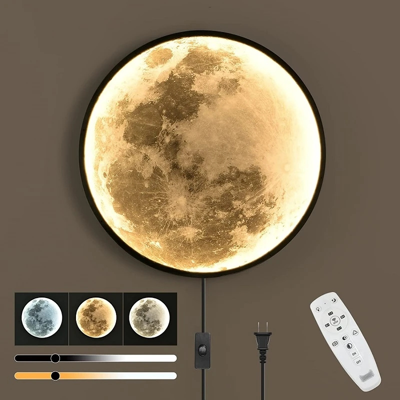 Modern Led Wall Light Indoor Lighting Bedroom Bedside Lamp Luxury Creative Decorative Wall Sconce Living Room Moon Wall Lamp