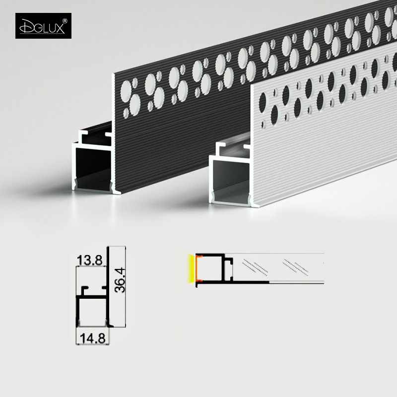 DGLUX LED Aluminum Profile Art Downlight Indirect Lighting Cove Drywall Plaster Architecture Recessed Linear Light