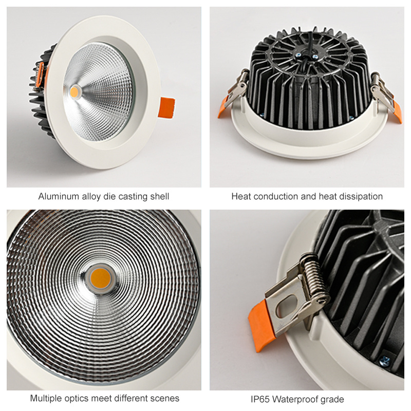 Professional supply high quality IP65 led light downlight commercial cob ceiling light for bathroom/outdoor