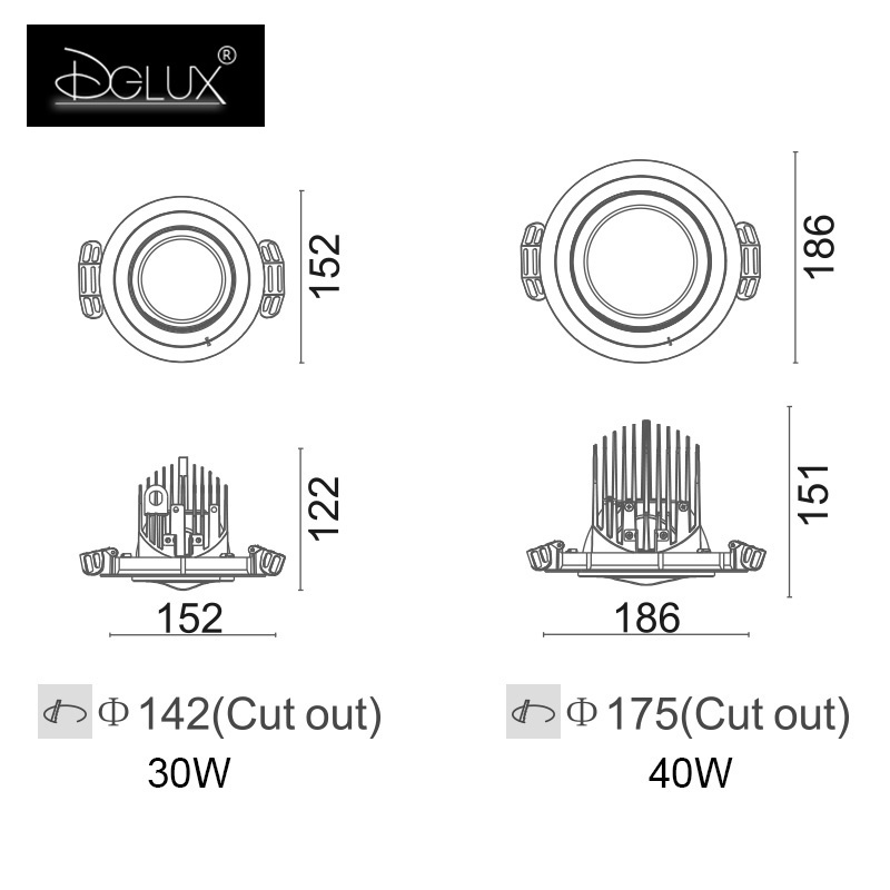 Factory Wholesale Adjustable Round Led Downlight 230v Down Lamp For Hotel Retail Showroom