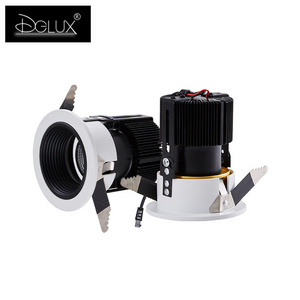 DGLUX 2023 Black Mini Cob Anti-glare Round Recessed Indoor Focus 20W 25W Ceiling LED Spot Lights