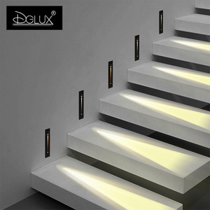 DGLUX Modern Aluminum Intelligent Control Stair Wall Lamp Ramp Led Embedded Mounted 3 W Led Step Lights