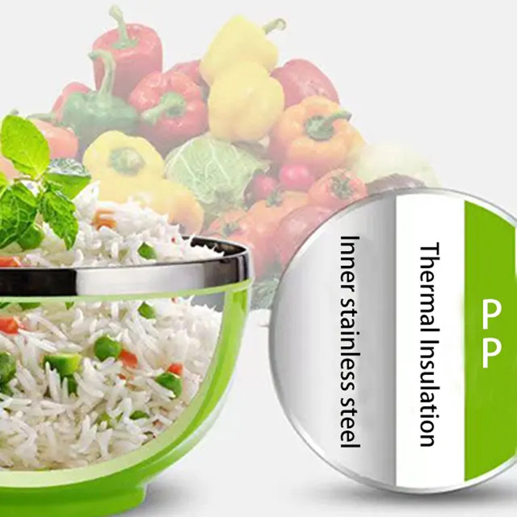 Wholesale 6pcs Set Cheap 13cm 15cm 17cm Color Print Stainless Steel Salad Mixing Bowl with Lid