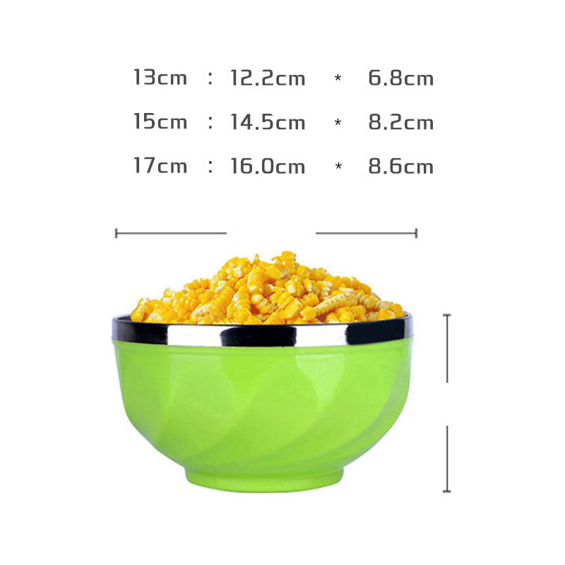 Wholesale 6pcs Set Cheap 13cm 15cm 17cm Color Print Stainless Steel Salad Mixing Bowl with Lid