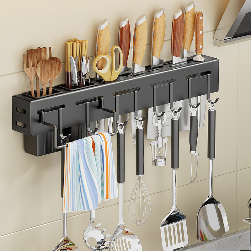 Wholesale wall mounted kitchen knife rack organizer cooking tools rack shelf  Chopsticks/Spoon storage holders kitchen racks