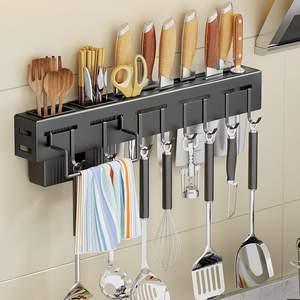 Wholesale wall mounted kitchen knife rack organizer cooking tools rack shelf  Chopsticks/Spoon storage holders kitchen racks