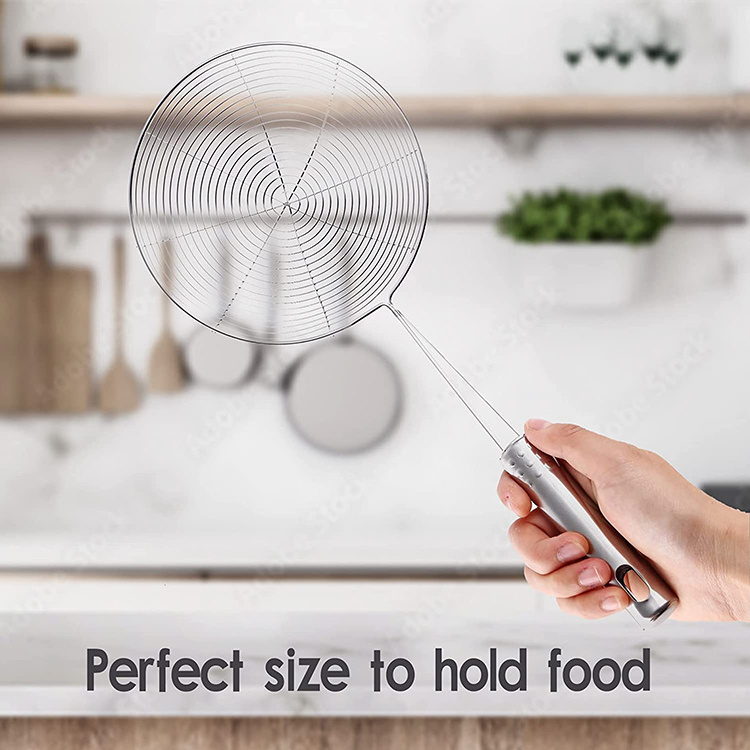 Kitchen Stainless Steel Spider Strainer Set Skimmer Metal Colander for Pasta and Frying in Kitchen