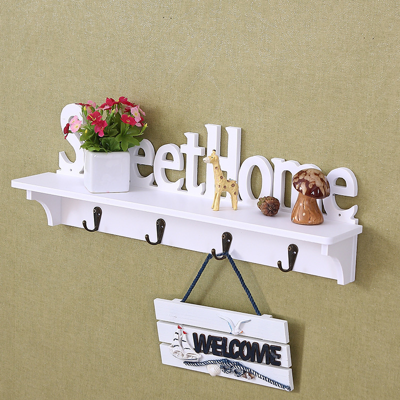 Decorative Hanging Hook Wall Mounted Clothes Hanger coat Hook Rail Coat Rack Wooden Cloth wall hook