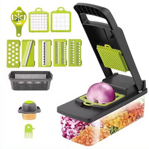 Best Sell 16 in 1 Hand Held Multifunctional Onion Cutter Fruits Slicer Potatoes Peeler Manual 14 in 1 Vegetable Chopper