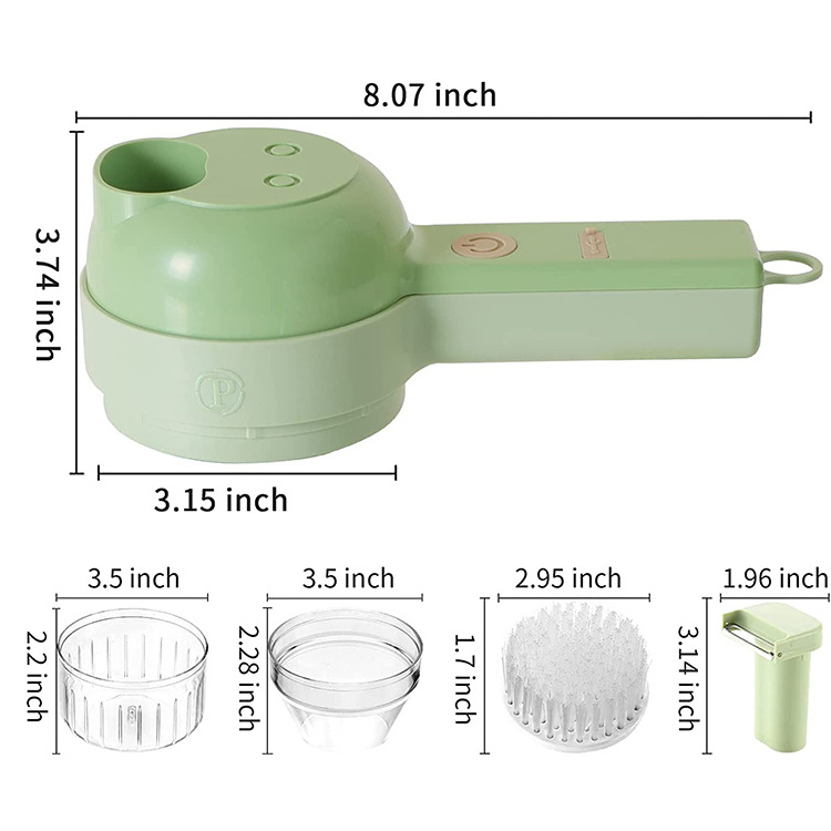 4 In 1 Handheld Electric Vegetable Cutter Set kitchen tool ginger garlic vegetable chopper