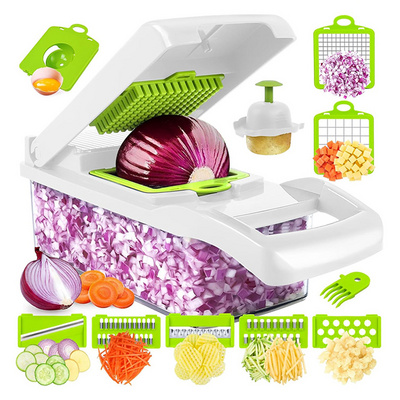 2024 Kitchen multi 12 In 1 manual mandoline fruit cutter onion dicer veggie slicer vegetable chopper