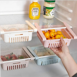 Creative Retractable Drawer Organizer Type Adjustable Kitchen Fridge Shelf Holder Hanging Refrigerator Storage Box