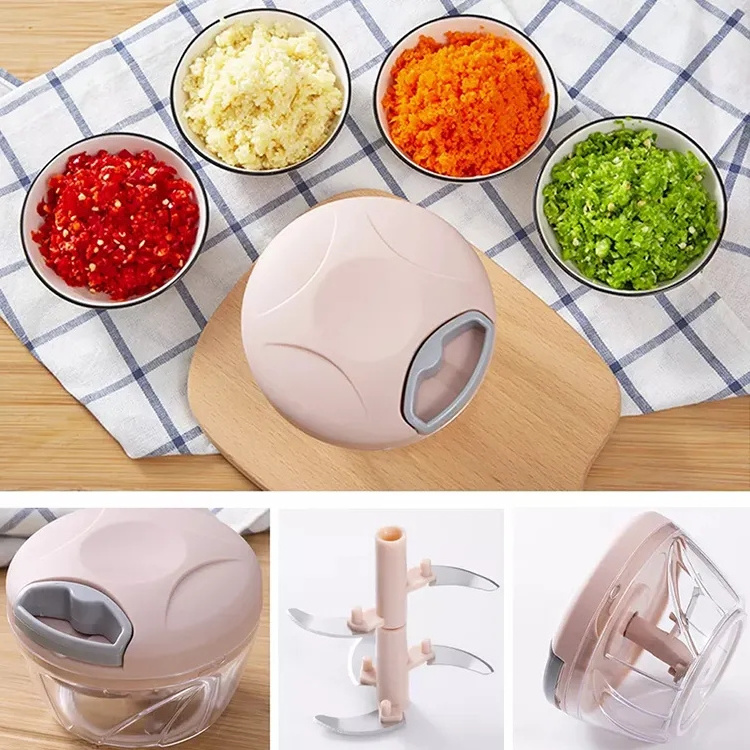 Kitchen gadgets Multifunctional Mini Manual Garlic Grinder Onion Garlic Chopper Hand-pulled Meat Grinder