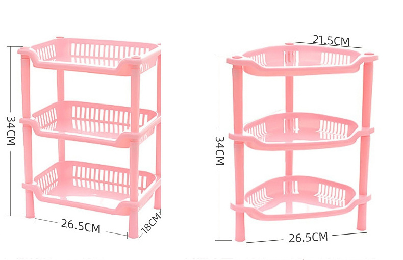 Multi functional 3 layer shelf, kitchen and bathroom plastic shelf, table dressing storage rack cupboard organization shelf