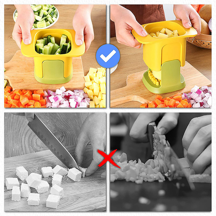 Portable Multifunctional 2 In 1 Manual Carrot Potato Onion Vegetable Cutter Dicer Chopper