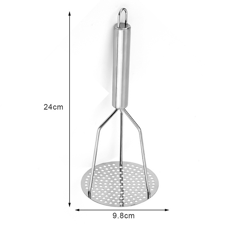 Potato Masher, Hand Masher Heavy Duty Stainless Steel Potato Smasher Mashed Mud Kitchen Tools for Vegetables , Baby Food, Fruits