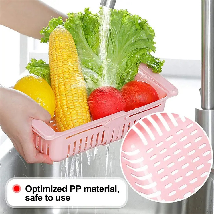 Retractable Adjustable Refrigerator Storage Box Drawer Basket Fresh Compartment Storage Box