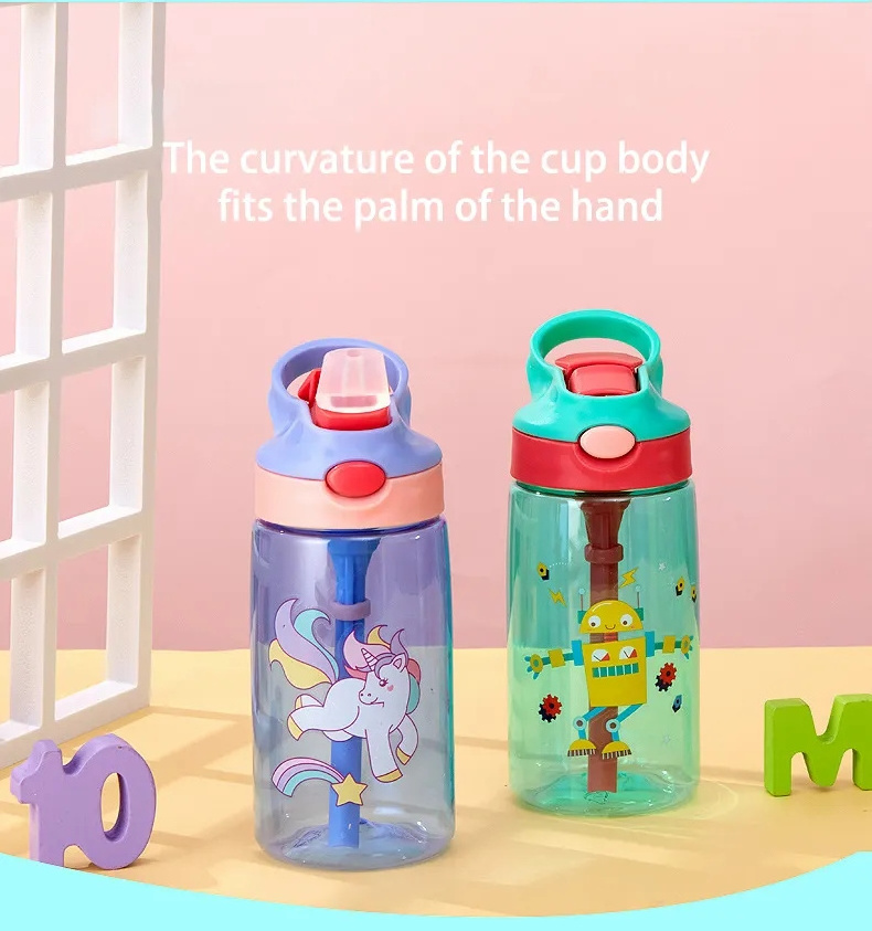 Kids Water Sippy Cup Creative Cartoon Kids Feeding Cups with Straws Leakproof Water Bottles Portable Children's Water bottle