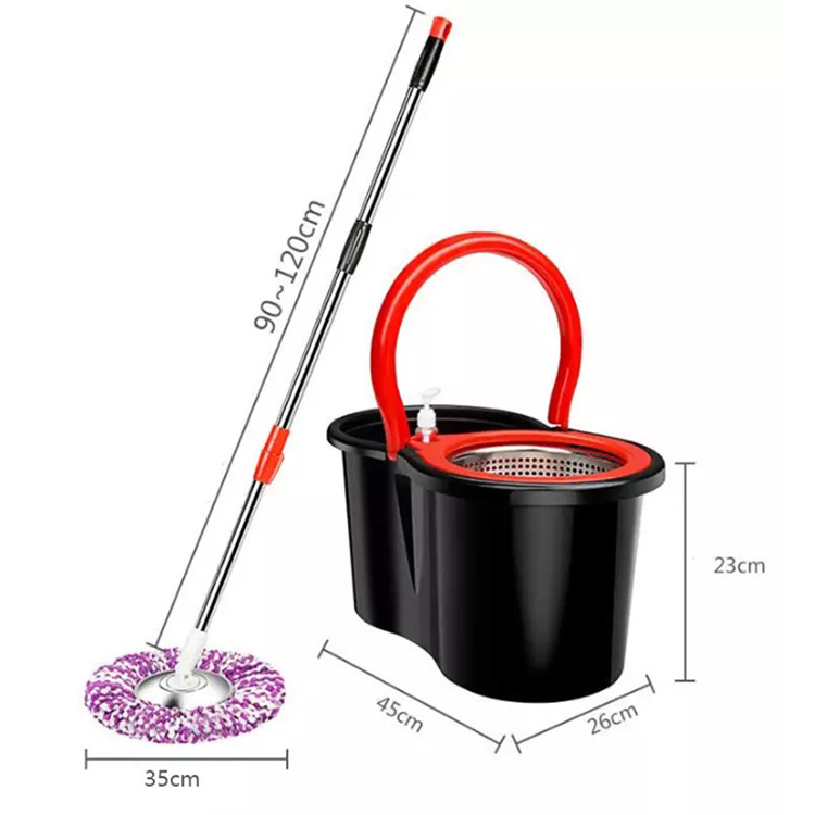 Hot sale factory best easy cleaning microfiber mops swivel spinning 360 rotating clean floor spin magic mop with plastic bucket