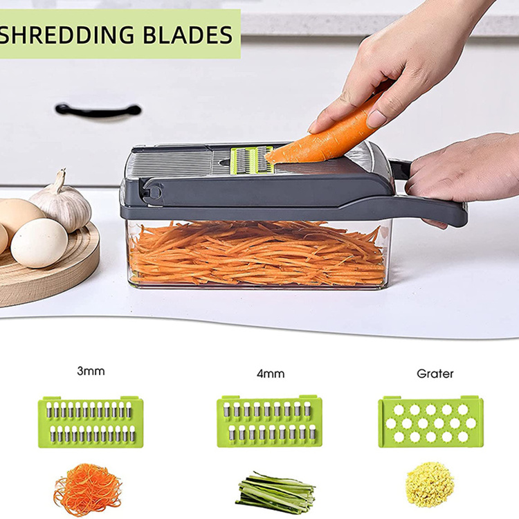 16 in 1 Vegetable Cutter Slicer Salad Chopper Vegetable Slicers Food Choppers And Dicers Veggie Chopper 11 Blades