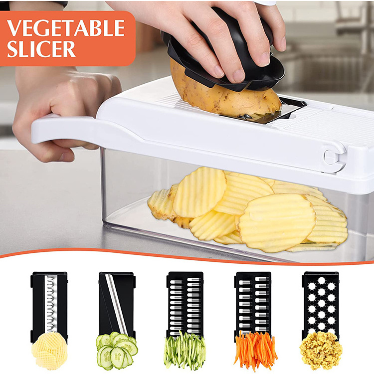 Chopper Vegetable Cutter,Professional Mandolin Slicer for Food Dicer for Potato,Tomato,Veggie,Onion with 7 blades