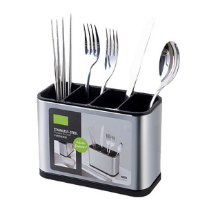 Kitchen Utensil Holder, Stainless Steel Cutlery Bucket Drying Rack Flatware Holder Sinkware Caddy Countertop Organizer