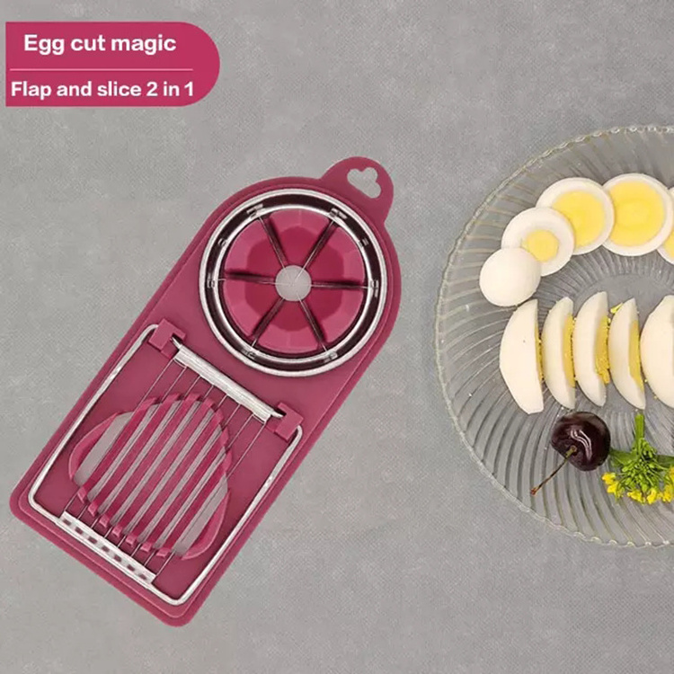 Hight Quality Manual Multifunctional Plastic Double Head Egg Cutter Egg Slicer