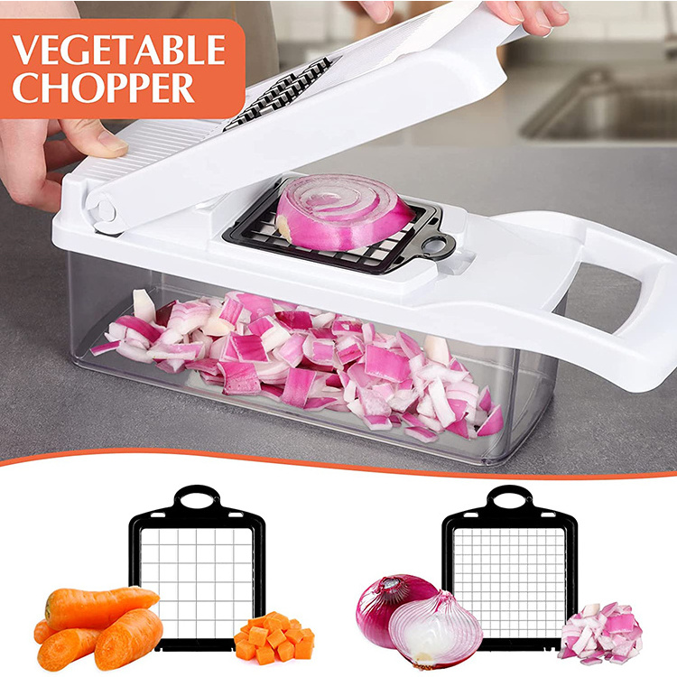 Chopper Vegetable Cutter,Professional Mandolin Slicer for Food Dicer for Potato,Tomato,Veggie,Onion with 7 blades