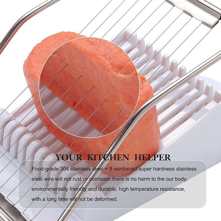 Multipurpose 10/12 Slices Stainless Steel Wire Soft Food Ham Wire Egg fruit Onions Spam Luncheon Meat Slicer