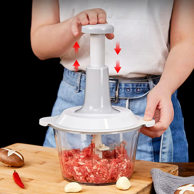 Hand Press Meat Processor Shredder Lazy Press Type Meat Grinder 1.5 L 2 L Manual Food Vegetable Chopper