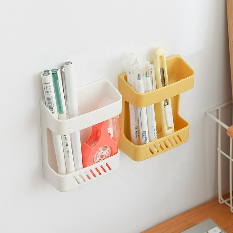 Punch Free Wall Mounted Organizer Storage Box Remote Control Mounted Mobile Phone Plug Wall Holder Charging Multifunction Rack